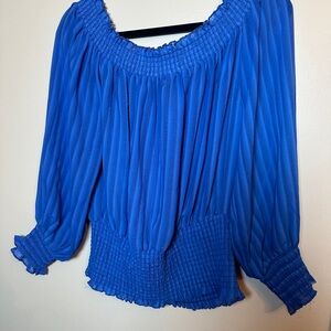 Blue Off-Shoulder Women's Top